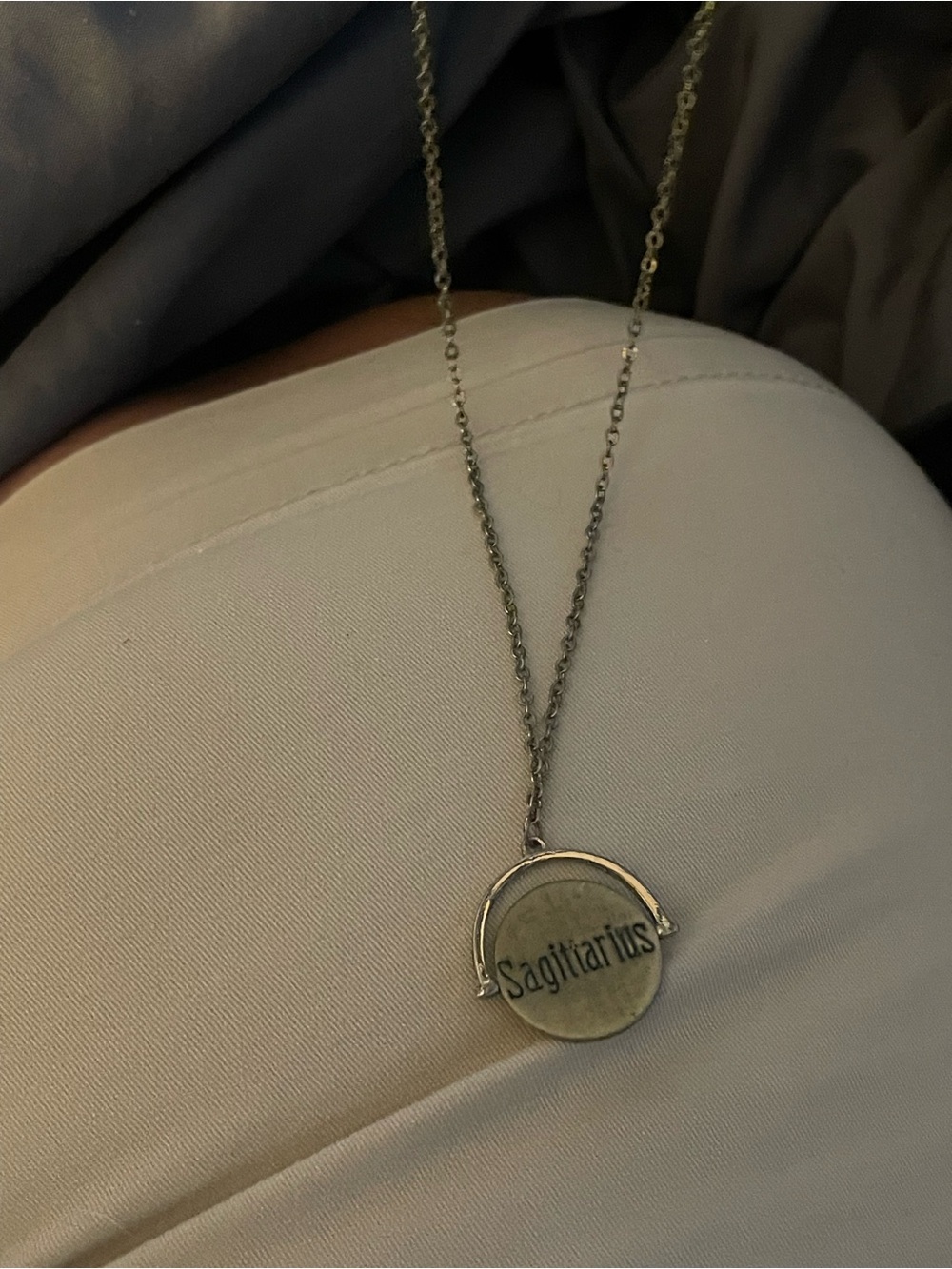 Sagittarius Zodiac Pendant Necklace - Silver Tone